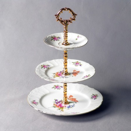 3-tier everages Bernadotte, decor "Meissen bouquet"-1