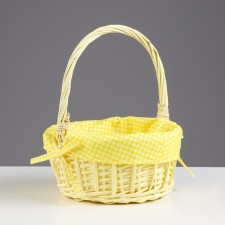 Wicker basket, 22 x 22 x 11 x 27 cm, yellow