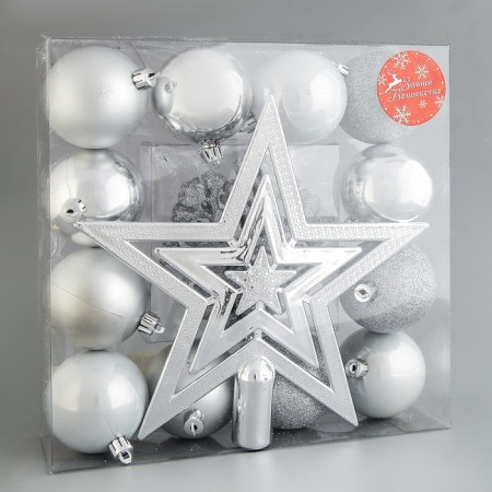 A set of jewelry plastic with the top of 17 pcs "Snow" silver-1