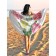 Pareo and beach rug "Spring bouquet", D = 150 cm