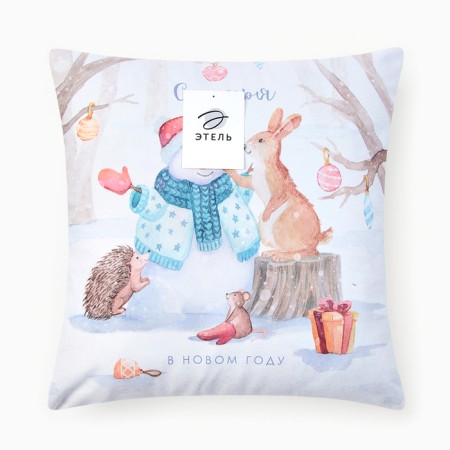 Case on the pillow of Ethel "Happiness in the New Year" 40x40 cm, 100% p/e, velor-5