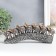 Polystone souvenir "Seven elephants on a tusk with flowers" silver 21x4x9.8 cm