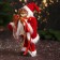 Santa Claus "In a caftan with fur and patterned staff" 30 cm, white-red