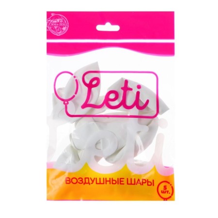 Latex ball 12 ", pastel, set 5 pcs., White color-2