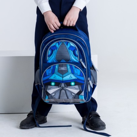 School backpack, 36 x 23 x 13 cm, ergonomic back, calligrata n "transformer", blue-14