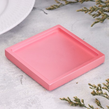 Square Square from gypsum, 10x1.5cm, pink-1