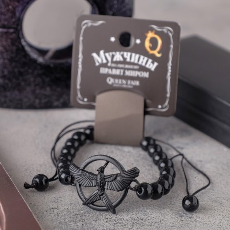 Unisex "Shambhala" eagle, black color with ferrous metal, ball No. 8, d = 7 cm-1