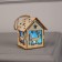 Christmas tree toy "House with a deer", from batteries, a glow of RGB