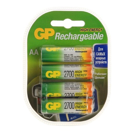 Battery GP, NI-MH, AA, HR6-4BL, 1.2V, 2700 mAh, blister, 4 pcs.