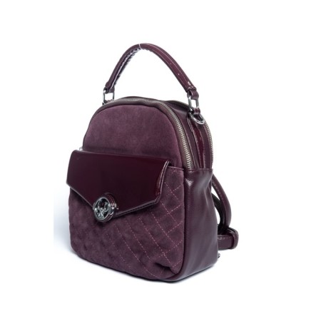 Women's backpack, natural suede, ludor purple, 23x10x23 cm-1