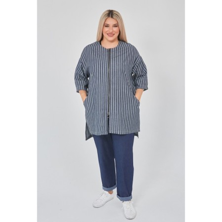 Women's tunic, size 64, dark blue color-2