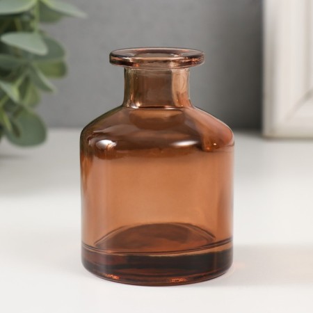 Diffuser for essential oils "bottle" 50 ml transparent brown 4.8x4.8x7 cm