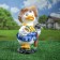 Garden figure "Duckling with a hoe" 27x27x45cm