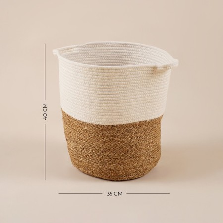 Belly basket wicker -round SL Home "Order", cotton, hyacinth, 35 × 40 cm-1