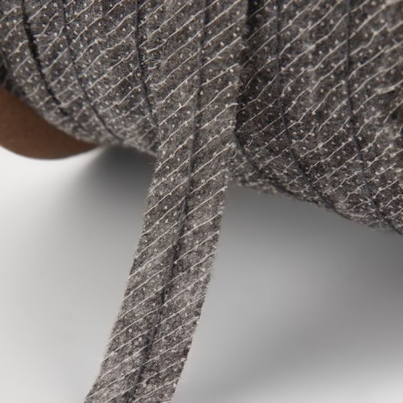 Non -woven ribbon, threaded, reinforced, 12 mm, 100 m, gray color.-1