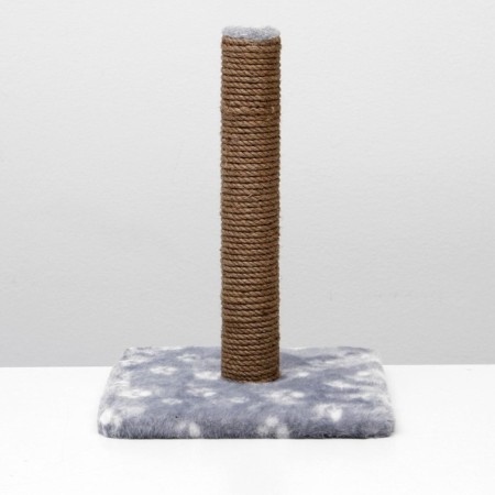 Clawing "Joy" on a stand, 30 x 30 x 40 cm, jute, gray with paws-2
