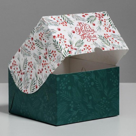 Capcake box "Happy New Year" 16 x 16 x 10 cm, new year-4