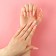 Falled nails "Rainbow", 24 pcs, adhesive plates, ballerina shape, glossy beige/yellow/blue color