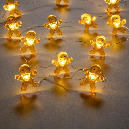 Garland “thread” 2 m dews with nozzles “gingerbread man”, ip20, silver thread, 20 LED, glow warm white, 2 modes, AAX2