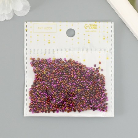 Glass beads 11/0 "metallic. Melange. Violet-coffee" 10 g-3