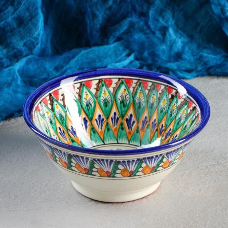 Rishtan ceramics "Patterns", 18 cm, big, mix-3