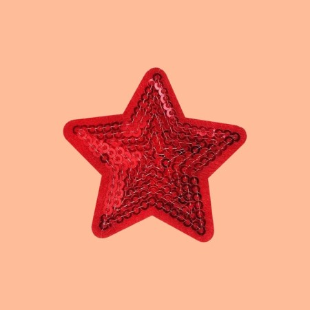 Thermal appliance "Zvezda", with sequins, 5.2 × 5.2 cm, red color-1