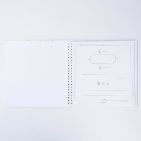 A book of wishes for a wedding with a pen "White with crystals."-3