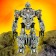 Fighter robot, transforms, with metal elements