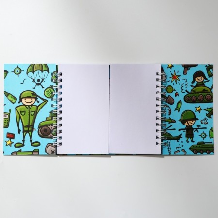 Double notebook on the crest, soft cover, size 15x12cm, 48 liters "Happy Defender of the Fatherland Day"-3
