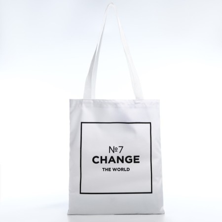 Bag Schoper "Change the World" 35x0.5x40 cm, Department without lightning, without lining, white-2