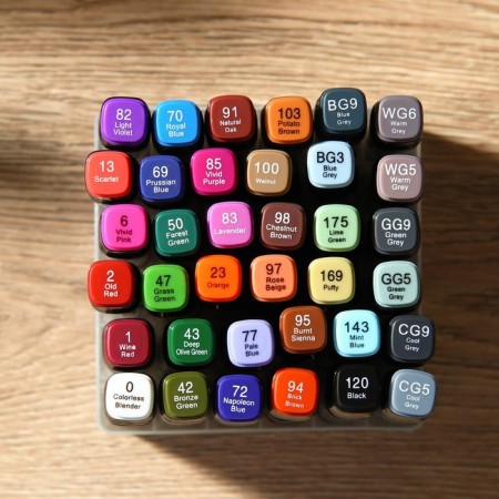 MARKERS for sketching 2 third-party, 36 colors Nature Colors-3