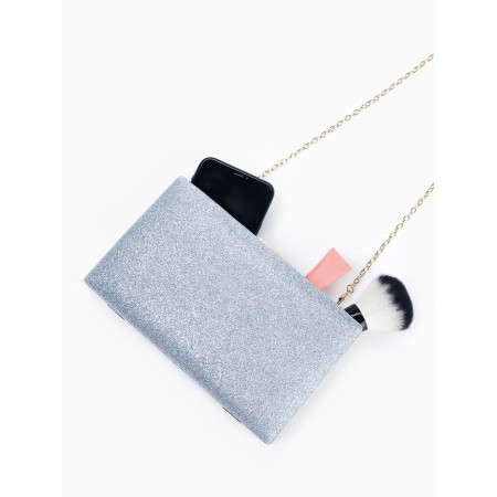 Female bag on farmar, silver color-4