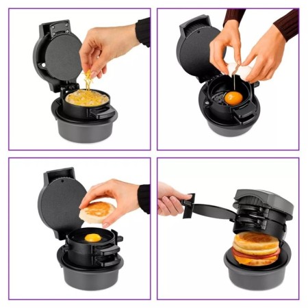Sandwichmaker KitFort KT-3694, 700 W, D = 10.5 cm, cord 1 m, black-1