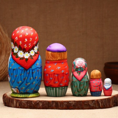 Matryoshka "Mom", 5 puppet, suite-1