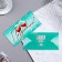 Money envelope "Congratulations!" glasses, chairs, turquoise background, 16.5x8 cm