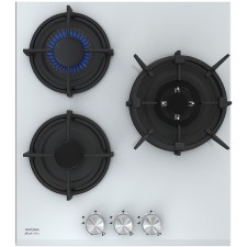 Варочная поверхность KRONA FIERO 45 WH, газовая, 3 конфорки, 45 см, белая