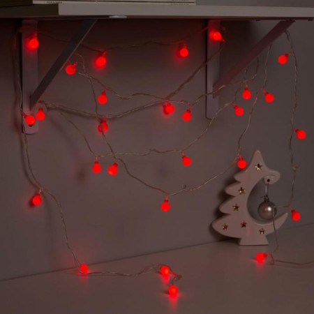 Garland “thread” 5 m with nozzles “Red Balls”, IP20, transparent thread, 30 LED, red glow, 8 modes, 220 V-2