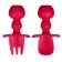 Set of children's cutlery, fork, spoon, pink color