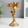 Polystone candlestick for 1 candle "Bouquet of tulips" gold 16x9.5x9.5 cm