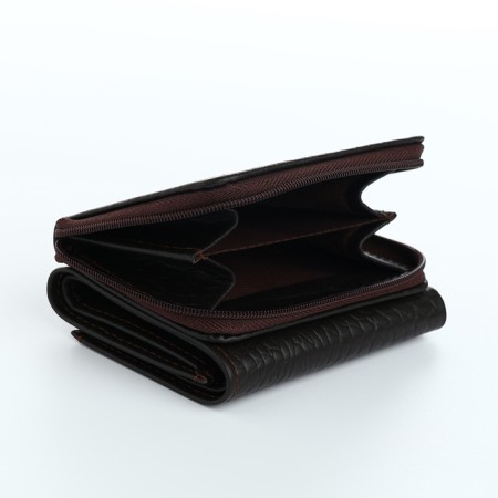 Women's wallet with zipper, Textura, brown color-2