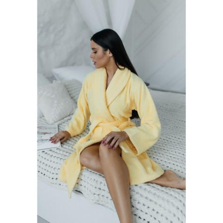 Frequency bathrobe, size 48, yellow color-10