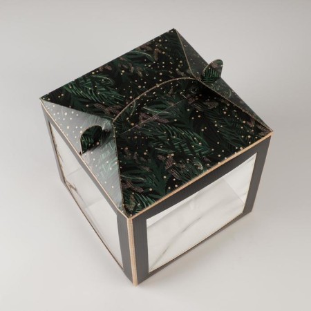 Confectionery box with a window, a chest, “New Year's package” 20 x 20 x 20 cm, New Year-3