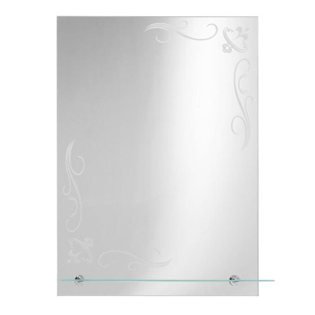 Mirror, wall -mounted, with sandblasting graphics, with a shelf, 52 × 70 cm-5