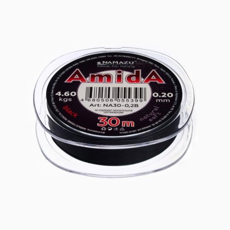 Namazu Amida fishing line, diameter 0.2 mm, test 4.6 kg, 30 m, coal-black, 1 pc.-1