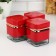 A set of glass cans for bulk products "Classic", 500 ml, 9.5 × 11.8 cm, 3 pcs, red red color