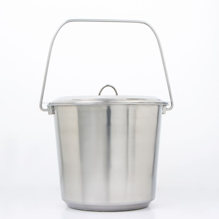 A bucket with a lid, 10 l, a measured scale, stainless steel-1