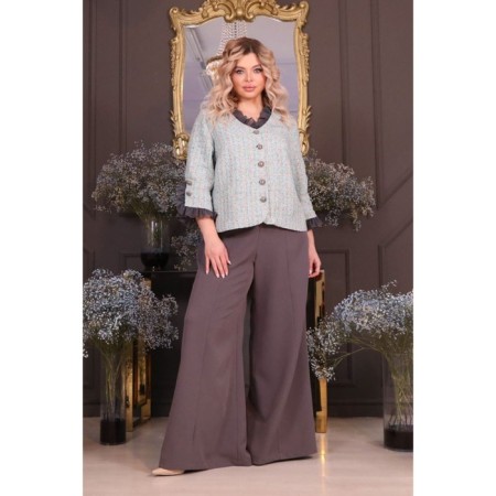 Female jacket, size 60, green color-5