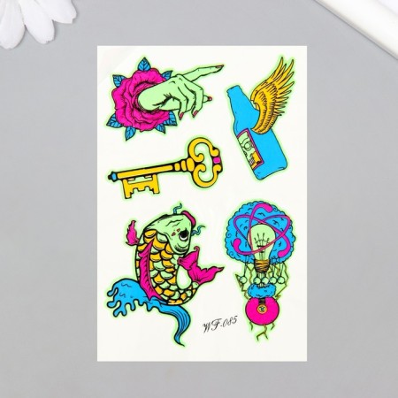 Tattoo on the body phosphorus color "wonderful dreams" 14.3x7.5 cm