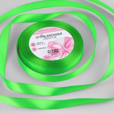 Satin tape, 12 mm × 23 ± 1 m, spring-green color # 52