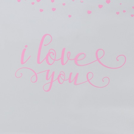Film for decor and floristry, transparent, pink, "hearts", sheet 1pcs, 60 x 60 cm
